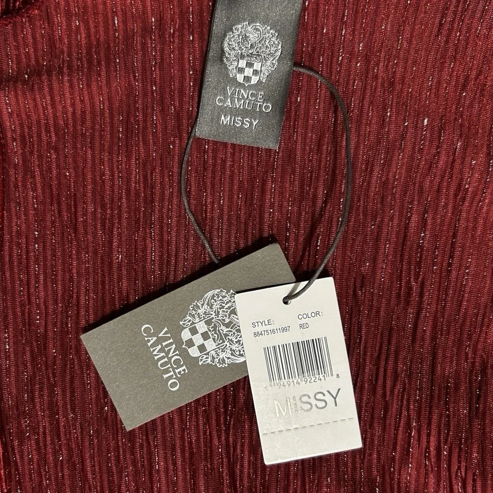 VINCE CAMUTO Red Ruana Shawl Wrap OS Fringe Boho Coverup Flowy Kimono Sleeve NWT